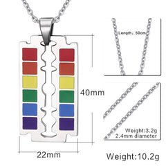 Titanium Steel Men's Color Blade Pendant Necklace