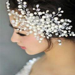 Bridal Wedding Hair Accessories Handmade Crystal String Beads Hair Comb