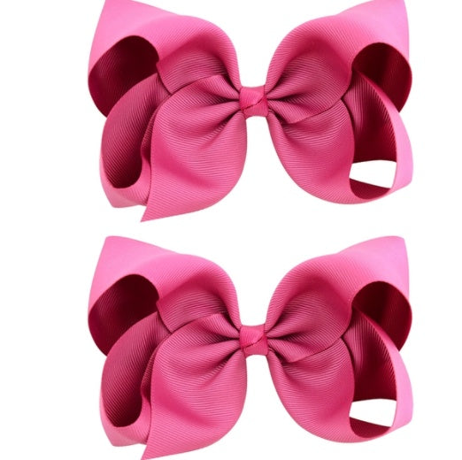 6 Inch Bow Hairpin for Children - 30 Colors, European Style