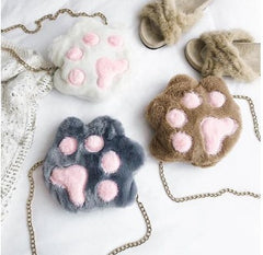 Fluffy Paw Crossbody Bag