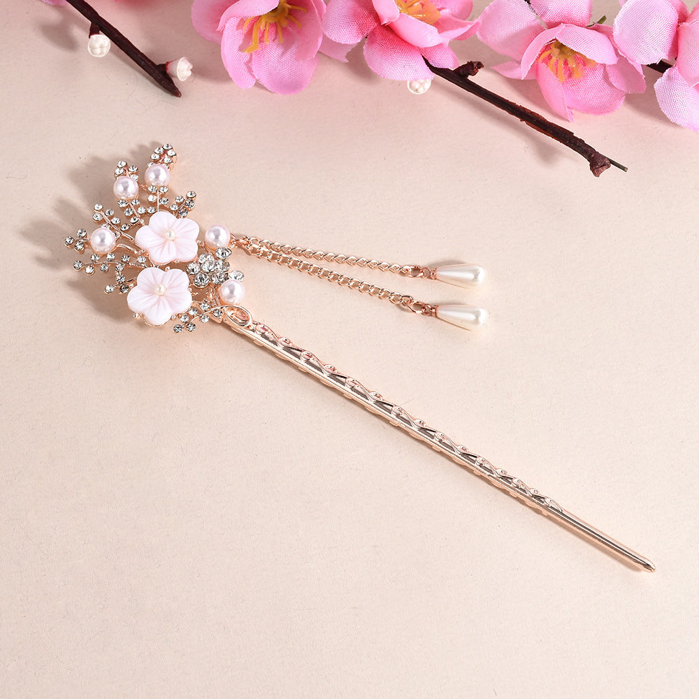 Vintage flower tassel hairpin