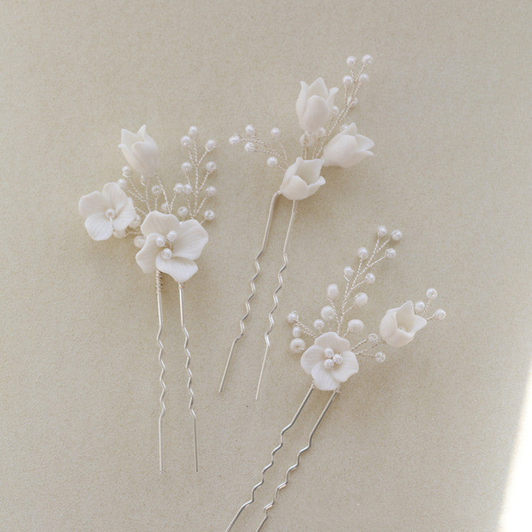 Ceramic Flower Combination Niche Bridal Headwear