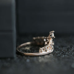 European And American Copper Plated Rose Gold Crown Ladies Ring