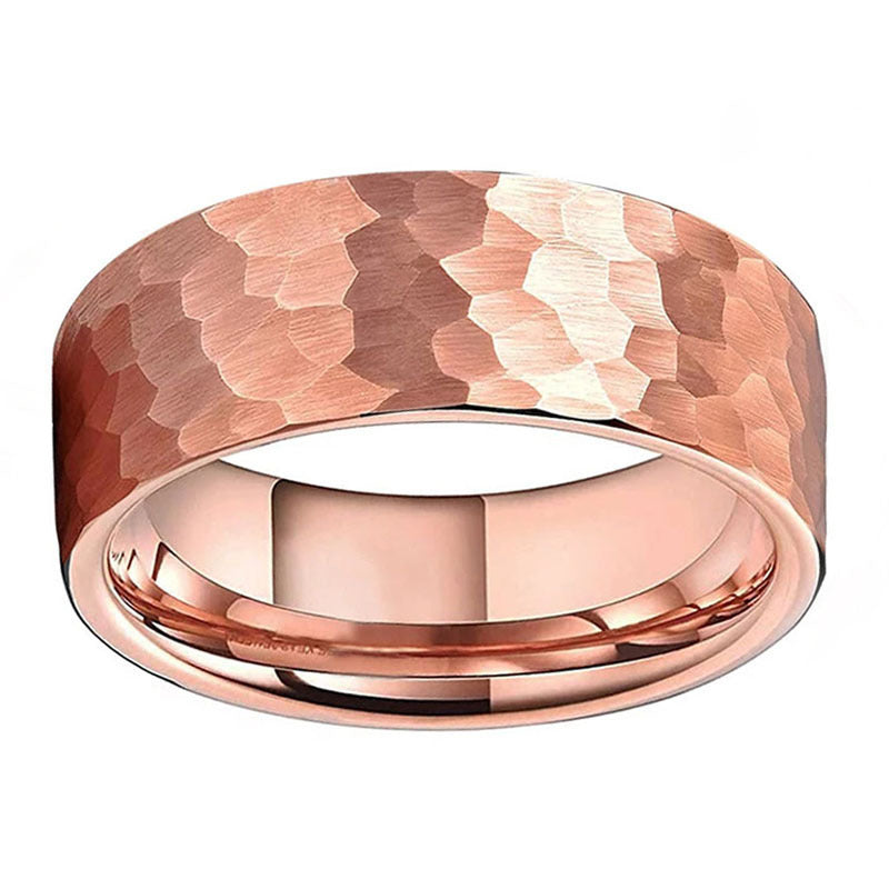 Tungsten Steel Ring Matte Rose Gold Fashion Men