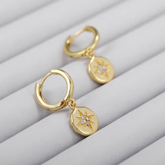 Gold Preserving Color Jewelry Micro Inlaid Starry Sky Element Stud Earrings