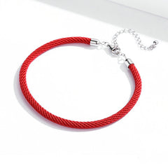 Red braided bracelet