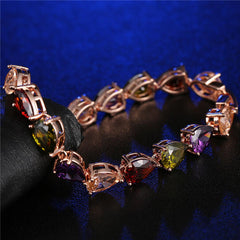 Diamond Cube Colorful Water Drop Crystal Bracelet Zircon Fashion Bracelet Gift Jewelry