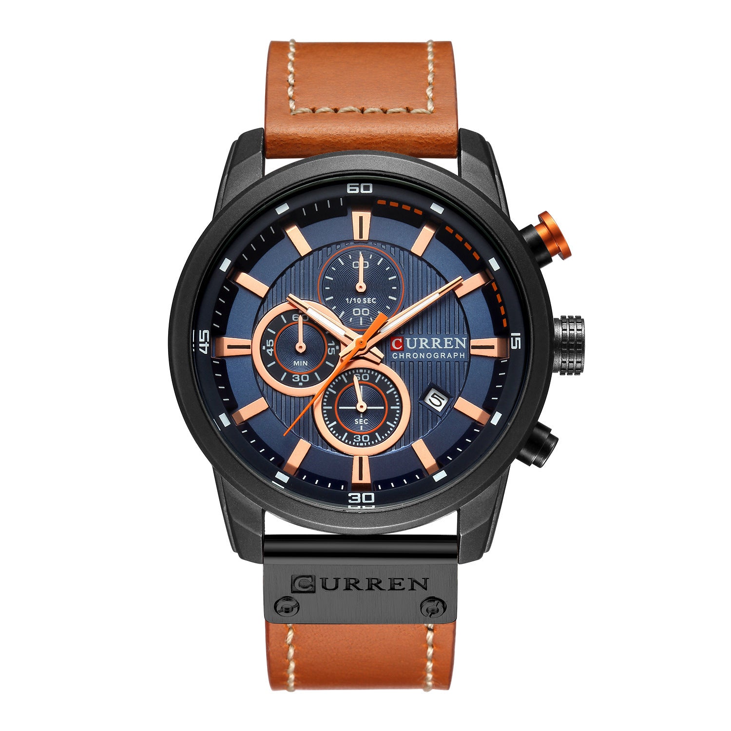 Men Waterproof Chronograph Sport Military Male Clock Top Brand Luxury Leather Man Wristwatch