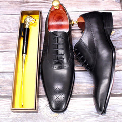 First Layer Cowhide Men's Business Leather Shoes With Low Top