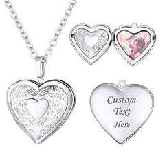 Fashion Commuter Women's Pattern Heart-shaped Photo Box Pendant Necklace