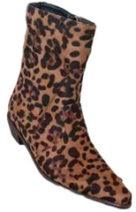 Men's And Women's Fashion Simple Leopard Print Ankle Boots