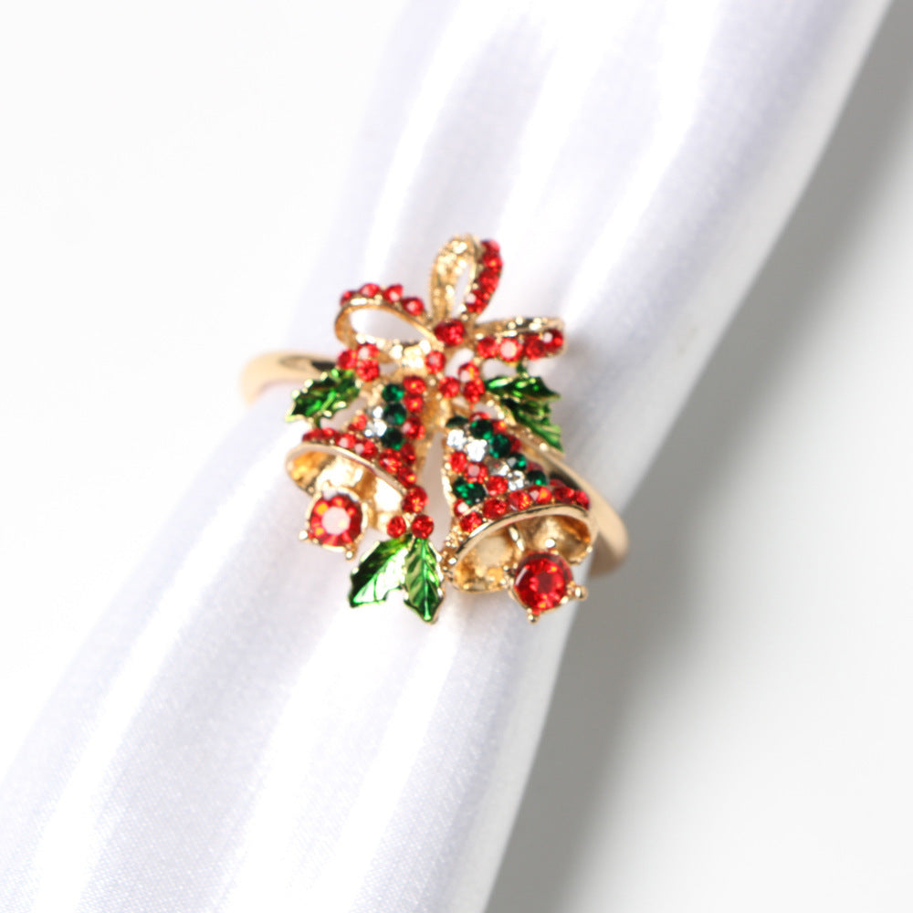 Christmas Double Bell Table Napkin Buckle