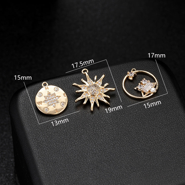 Micro-inlaid Zircon Sun Flower Pendant