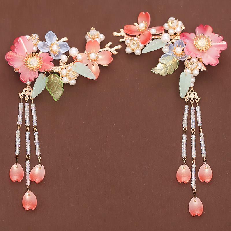 Women's Tassel Step-shaking Flower Hairpin Hair Accessories Set