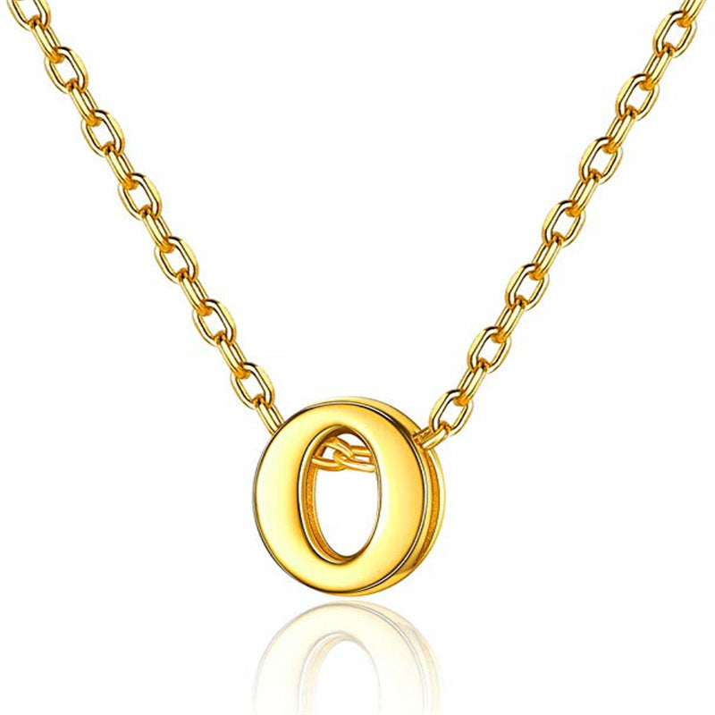 Gold 26 Letter Pendant Necklace European And American Simple