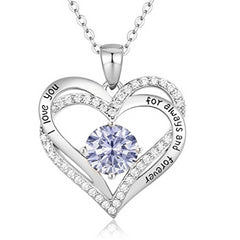 Double Heart Shaped Love Pendant With Zircon