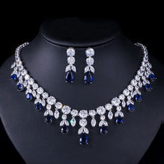 Luxury  Zircon Bridal Party  High-end Accessories  Luxury Water Drop Big Suit Super Flash Zircon Bridal Party Dress High-end Accessories  ellexo shop  jewelry  necklace  pendant  bridal sets  women jewelry  women accessories  trendy jewelry  girls product  fashion  girls fashion  women fashion