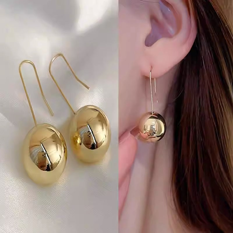 Simple Round Beads Ear Hook Light Luxury Minority Design Sense