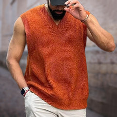 Knitwear Street Slim Fit V-neck Sleeveless Vest