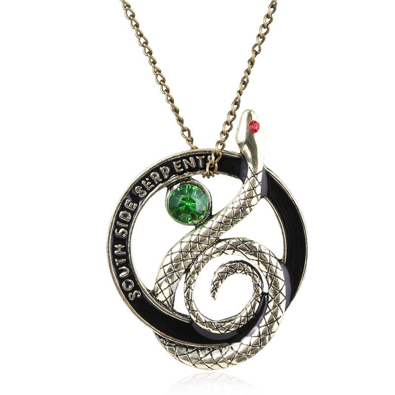 Side Snake Necklace European And American Retro Pendant New Accessories