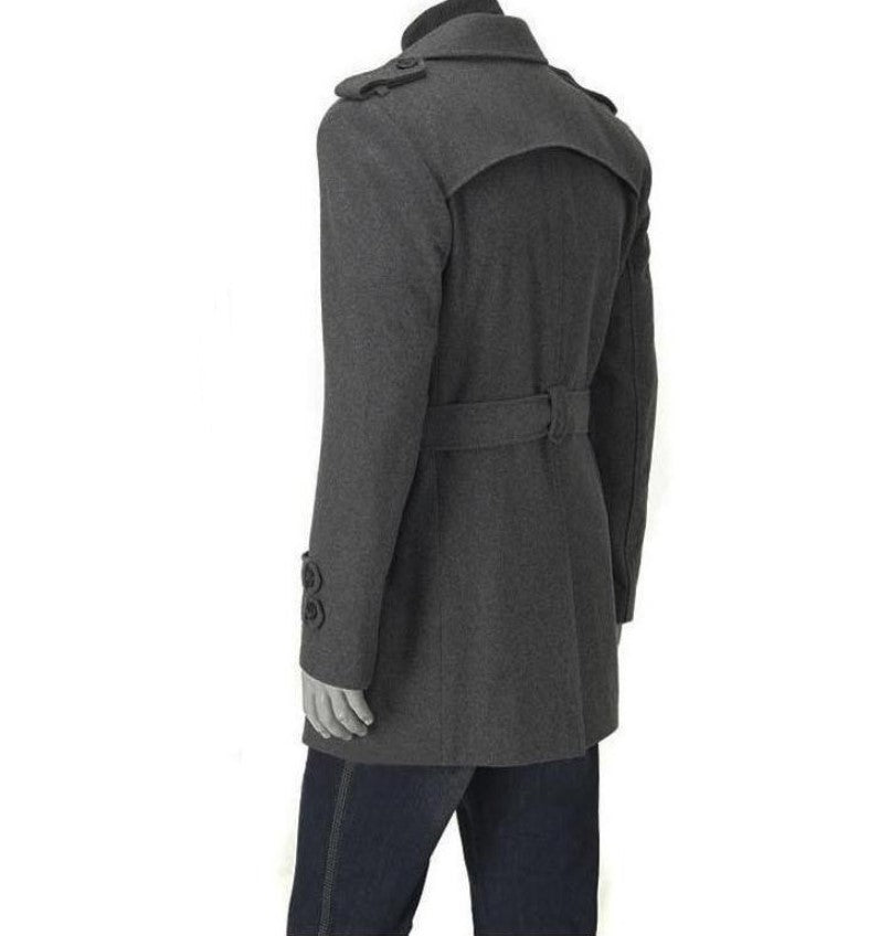 Casual Cool Woolen Slim Belt Men's Duster