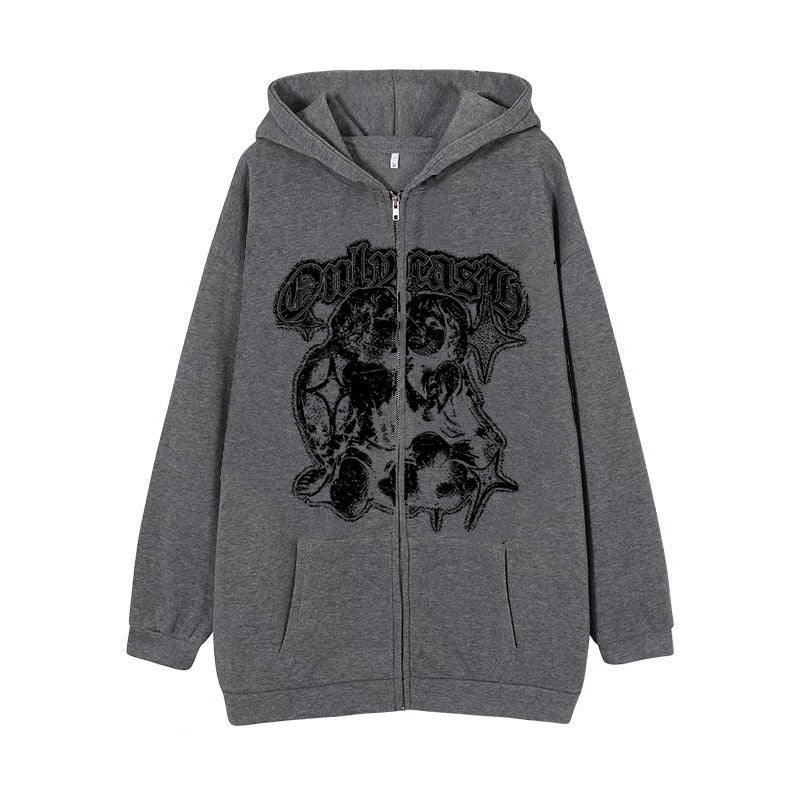 Women’s Casual Angel Wings Zipper Hoodie