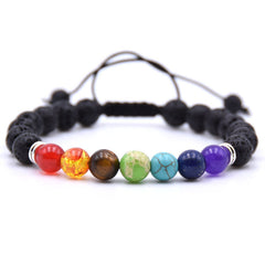 Chakra Charms Lava Rock Bracelets For Men Women Essential