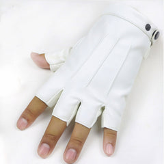 Men's Three-band Leather Half-finger Gloves