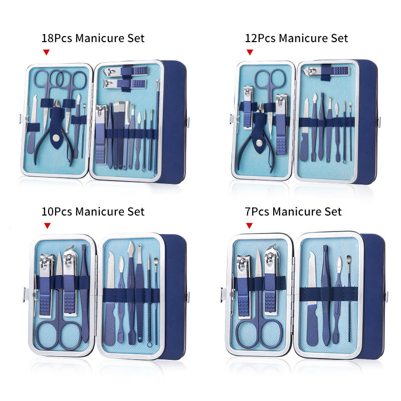 Beauty tools set with stainless steel finish