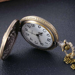 Bronze Carved Hollow Large Elephant Pocket Watch