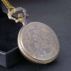 Bronze Carved Hollow Quartz Large Elephant Pocket Watch