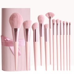 angled blush brush, makeup application, beginner brush set