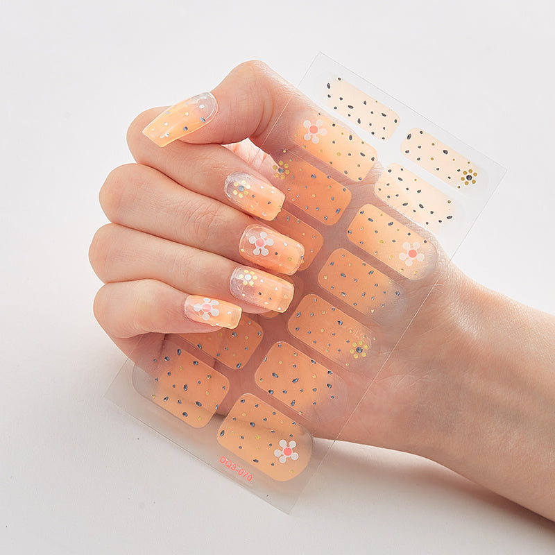 Close-up of nail enhancement sticker