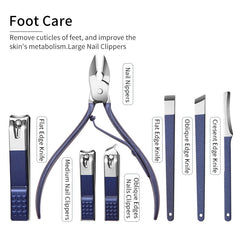 Compact blue manicure set