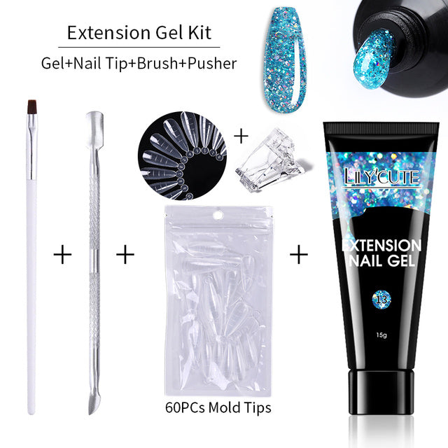 Durable and Shiny Finish with Nail Extension Gel