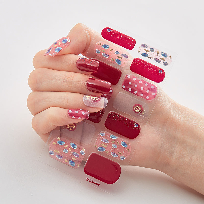 Elegant nail sticker with 3D laser gilding