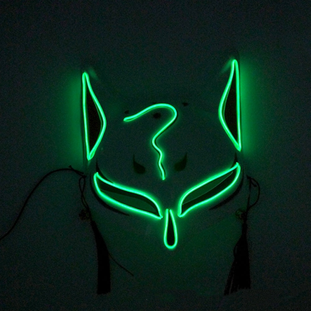 Fox LED Headgear Green Glowing Face Mask