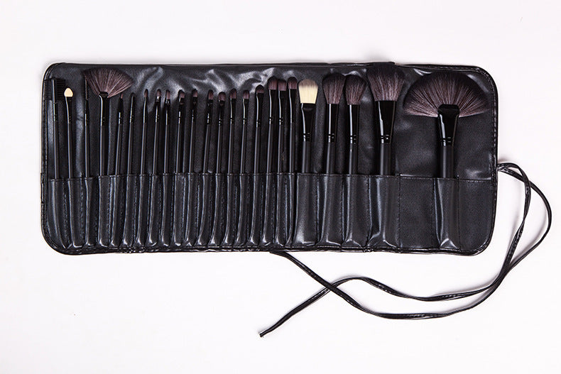 Full 24-piece makeup brush set laid out