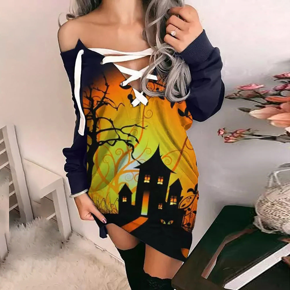 Halloween printed Hipster Dress