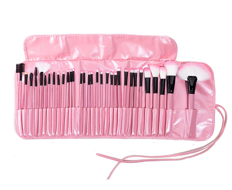 High-quality horse hair bristle makeup brush close-up