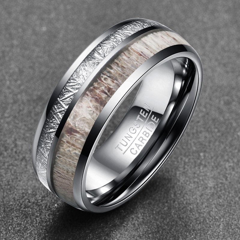 Men's Model Wearing Tungsten Carbide Ring