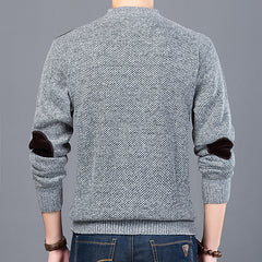 Western style man's thick winter chest pocket sweater