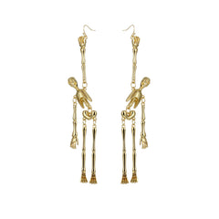 Metal Skull Golden Halloween Earrings