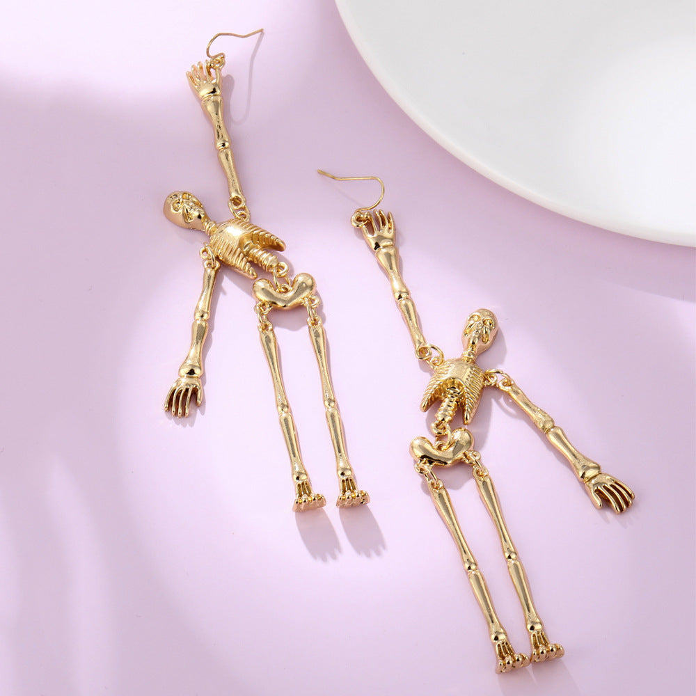 Metal Skull Halloween Earrings