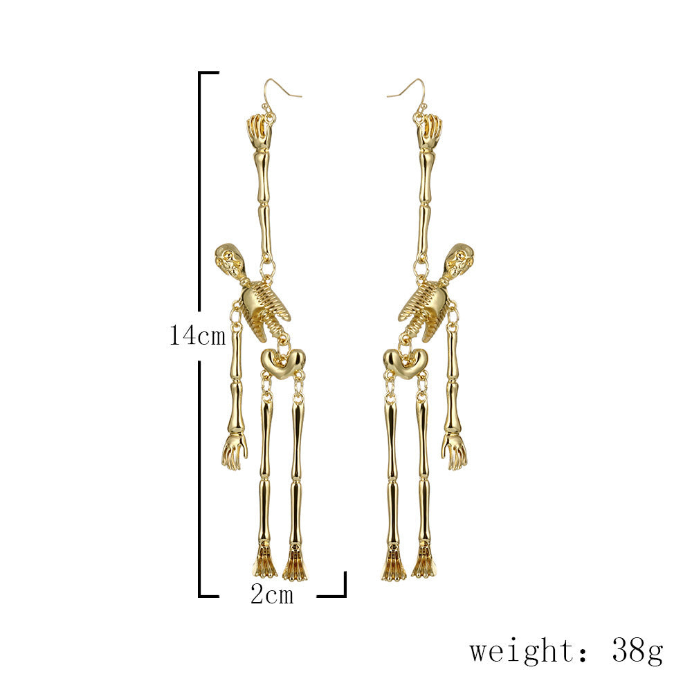 Metal Skull Halloween Earrings for Women