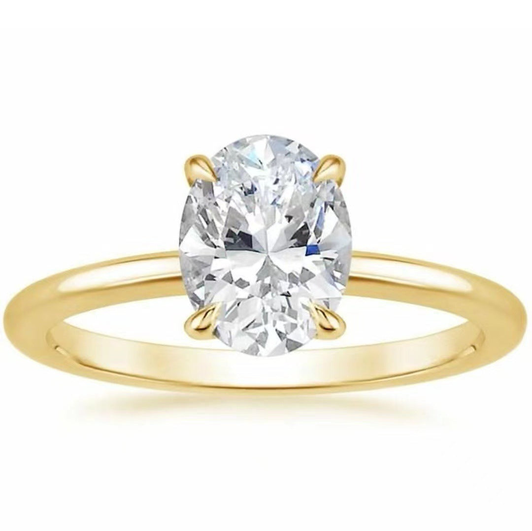 Wedding Luxury Oval Zircon Female Ring Fashion