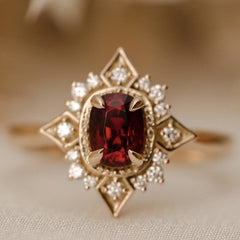 Vintage Alloy Inlaid Zircon Ring For Women