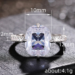 Crystal Sugar Ring Classic Square Bag Zircon Ring