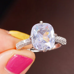 Crystal Sugar Ring Classic Square Bag Zircon Ring