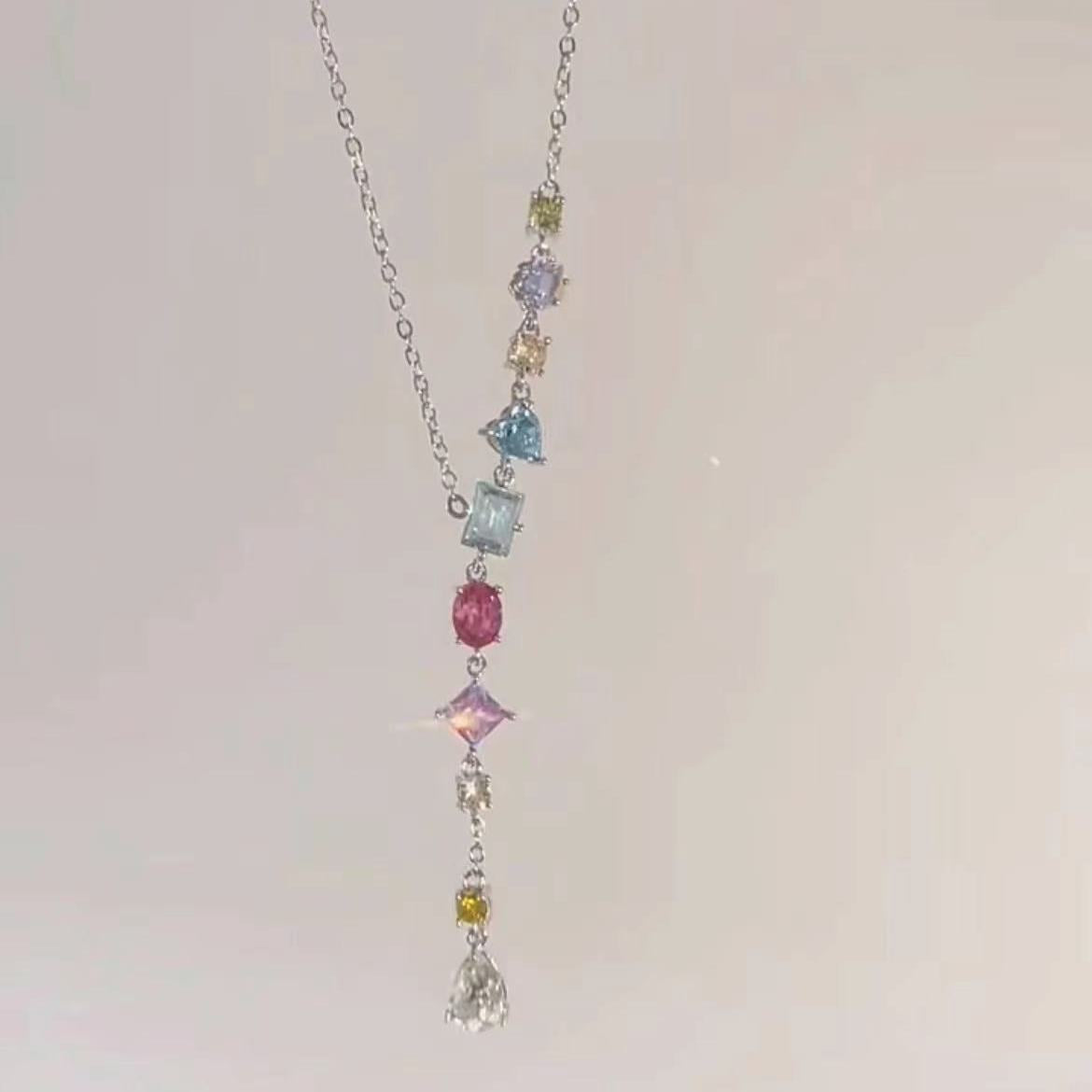 Women's Fashion Color Zircon Necklace